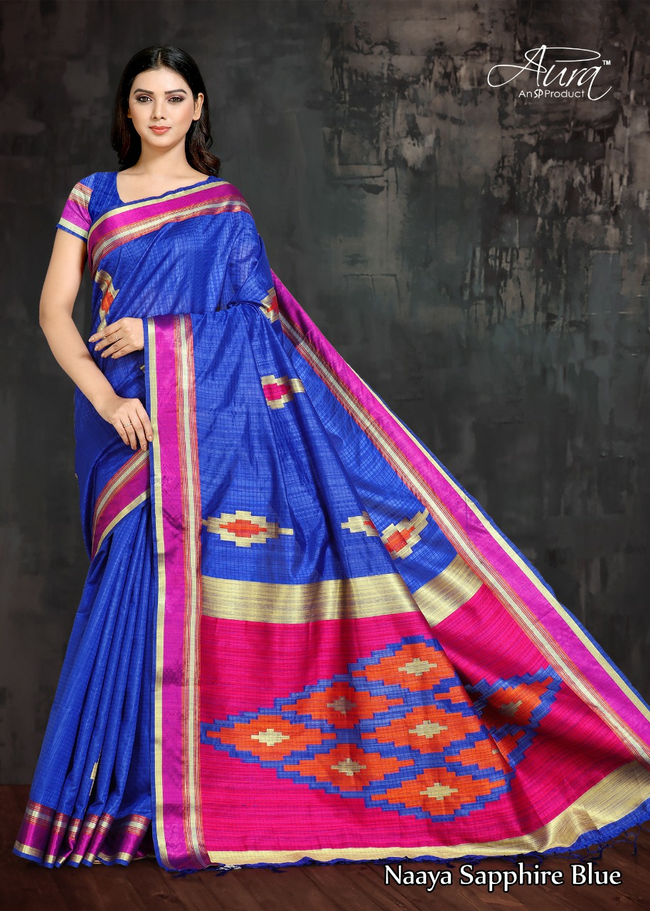 Aura Sarees Presents Naaya South Indian Style Cotton Silk Sarees Catalogue Wholesaler