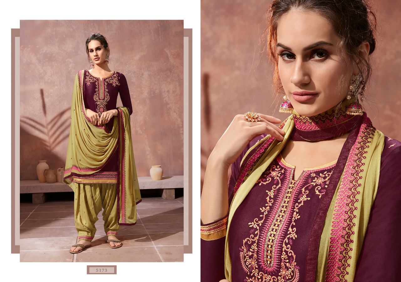 Kessi Presents Patiala House Vol-73 Cotton Satin With Embroidery Work Punjabi Style Patiala Salwar Suit Catalogue Wholesaler