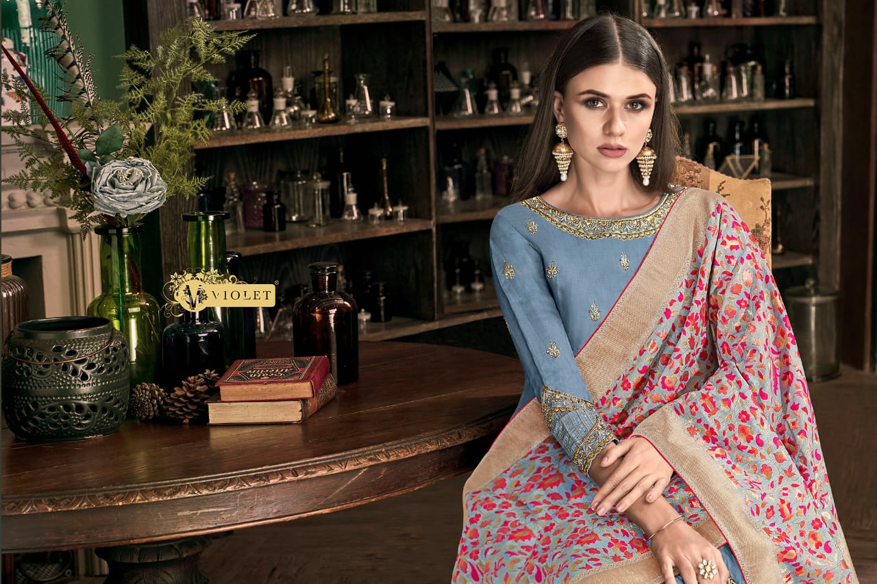 Swagat Presents Violet 6201 To 6214 Designer Pakistani Style Sharara Salwar Suit Catalogue Wholesaler