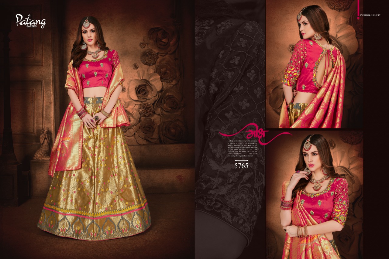 Patang Sarees Presents Zardosi Heavy Designer Silk Lehenga Choli Collection