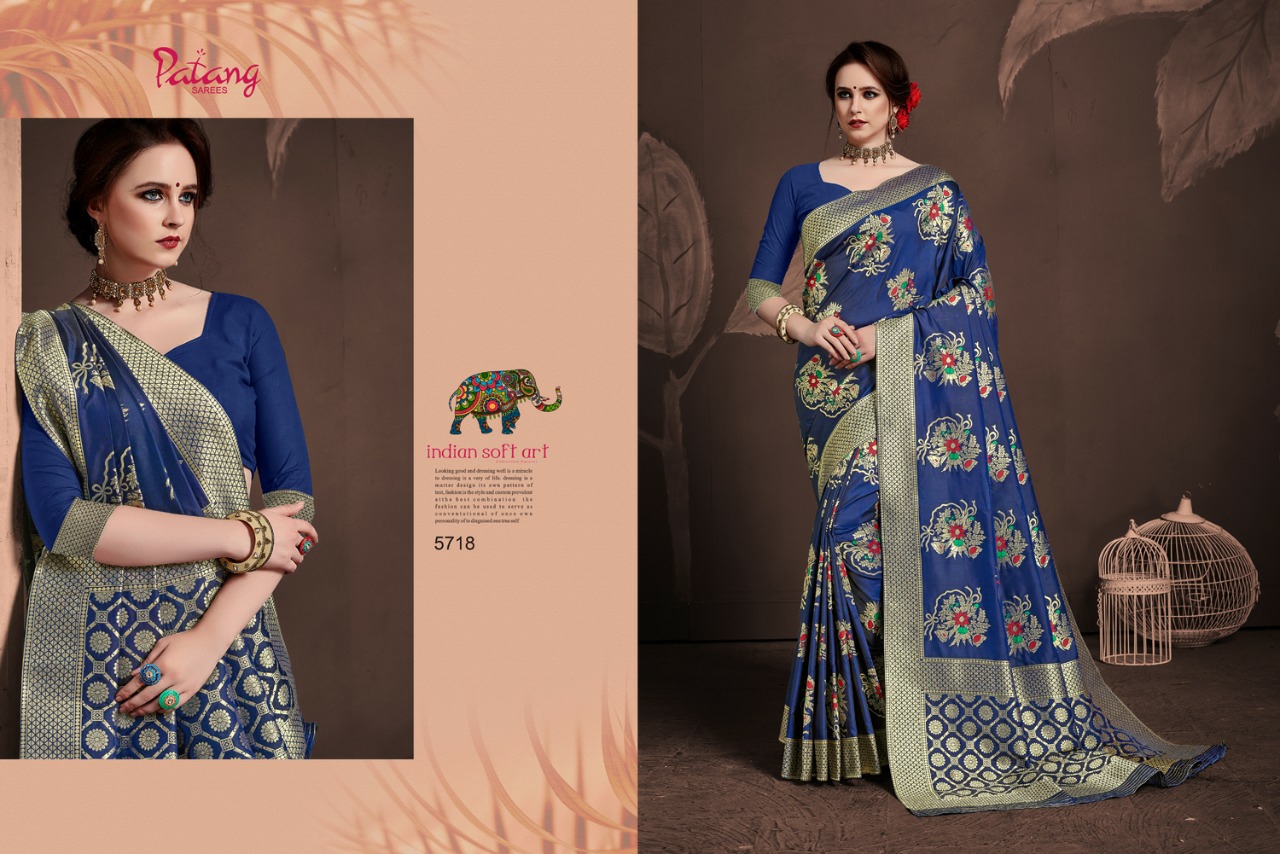 Patang Sarees Presents Anshika Meenakari Silk Exclusive Treaditional Wear Sarees Cataloge Wholesaler