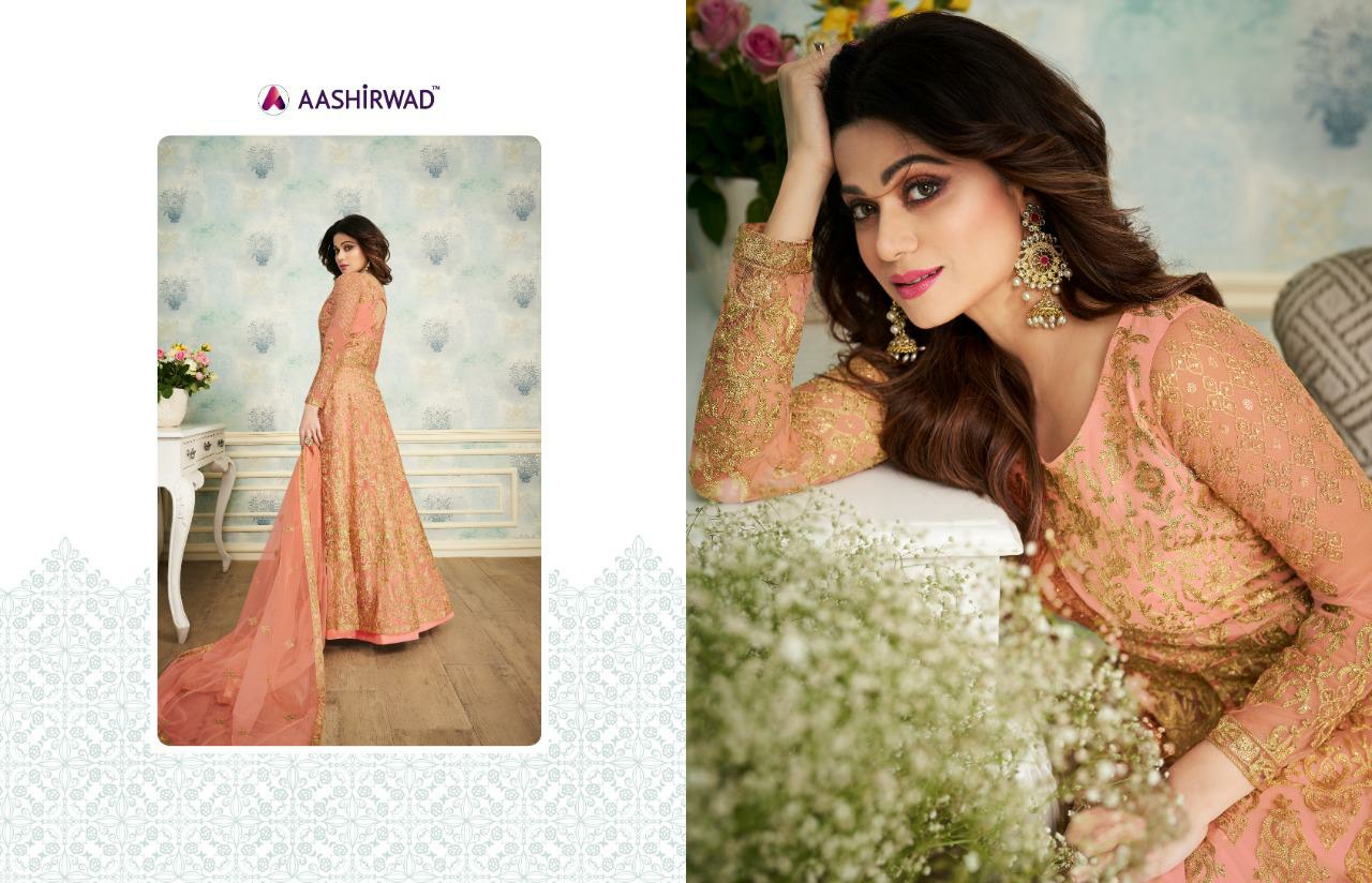 Aashirwad Presents Sheesh-mahel Info Western Style Gown Collection At Wholesale In Surat