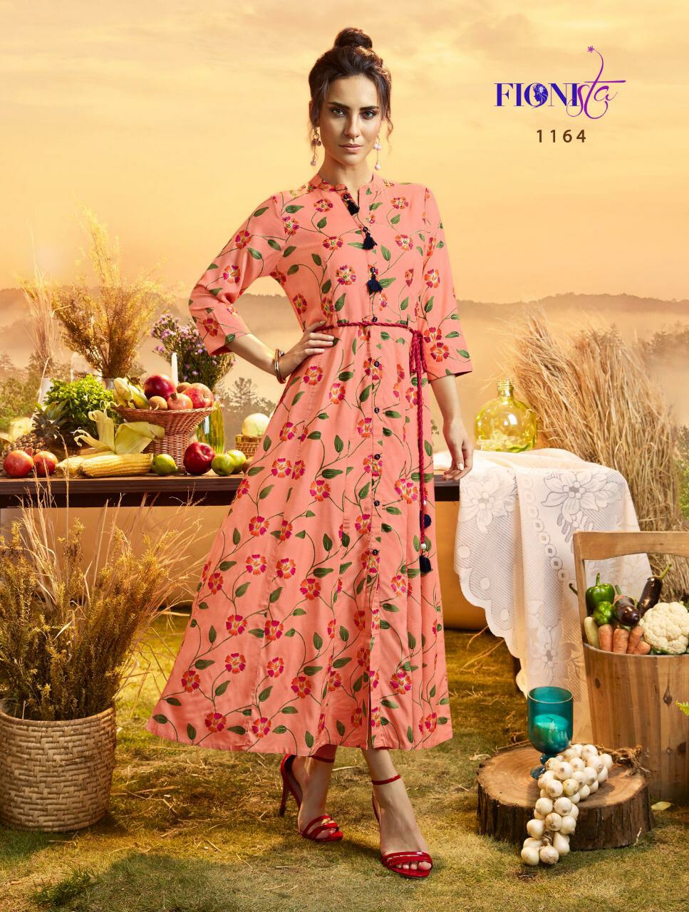 Fionista Presents Maisie Wester Style Printed Kurtis Catalog Wholesaler