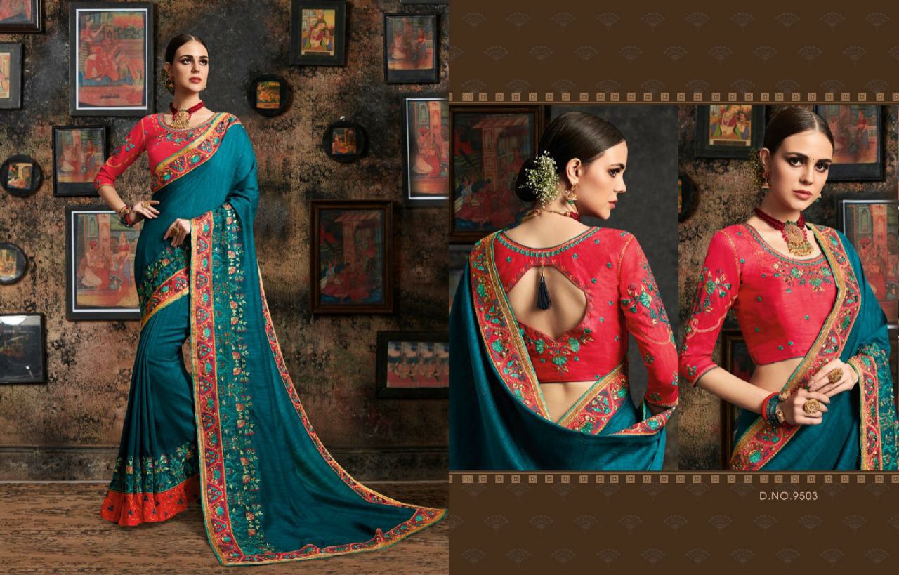 Kessi Sarees Presents Kiana Designer Party Wear Georgette Silk Embroidery Work Sarees Catalog Wholesaler