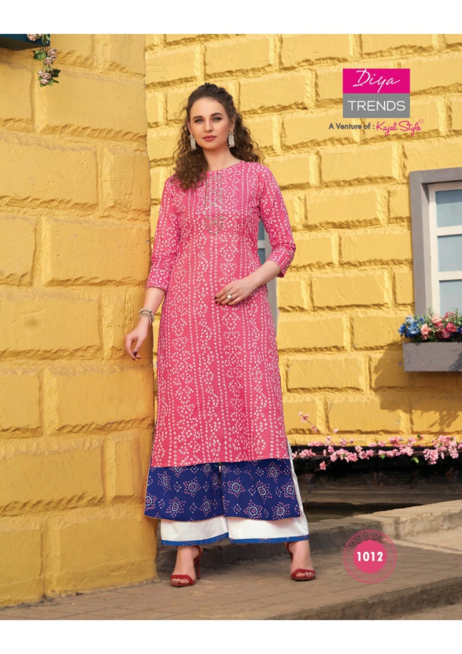 Diya Trendz Presents Florence Vol-1 Designer Kurtis With Plazzo And Sharara Collection At Wholesale