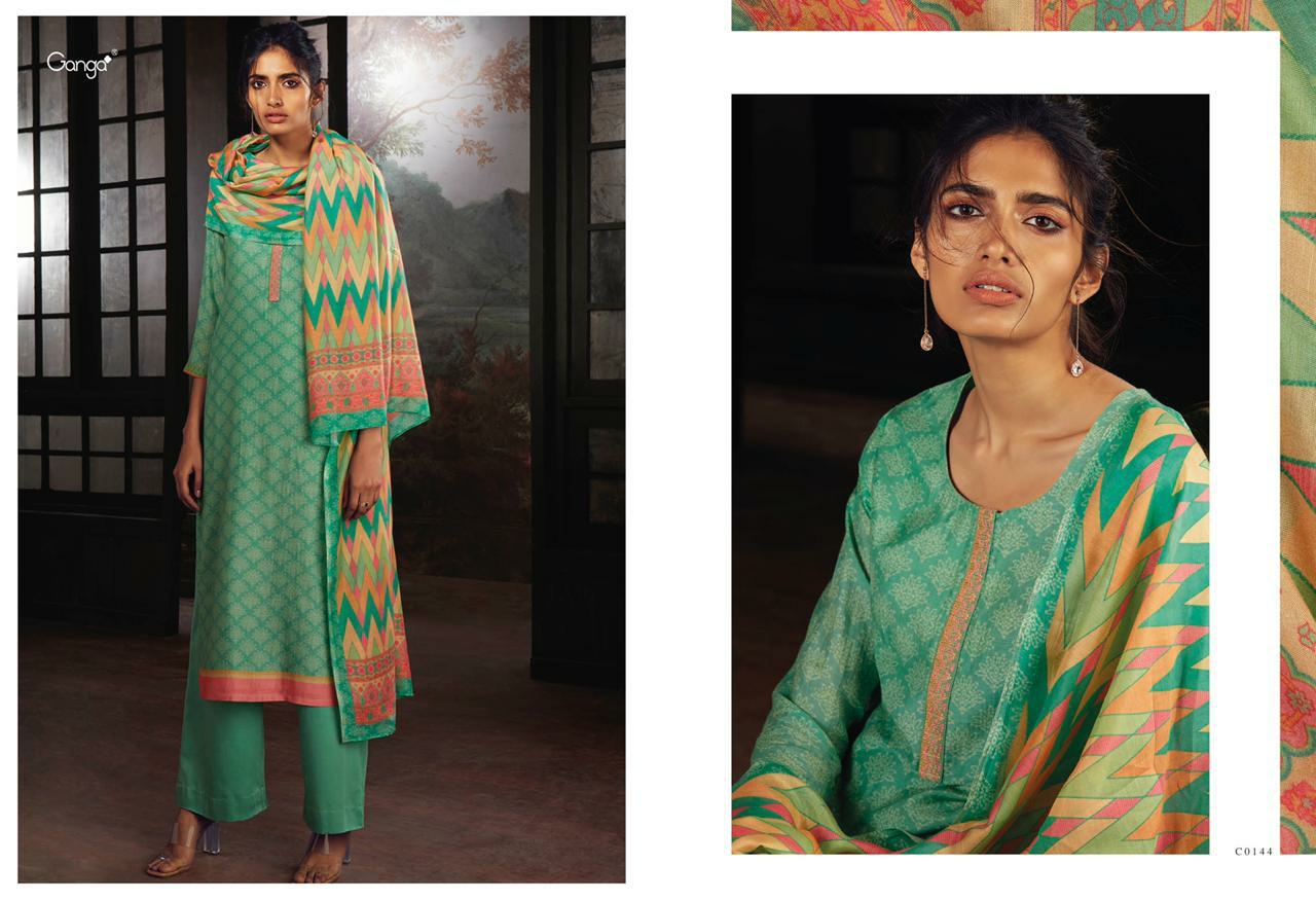 Ganga Suit Presents Soleia Bemberg Silk Plazzo Salwar Suite Cataloge