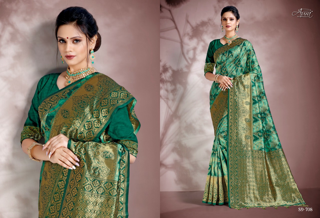 Aura Sarees Presents Reva Traditional Wear Silk Sarees Catalogue Wholesaler