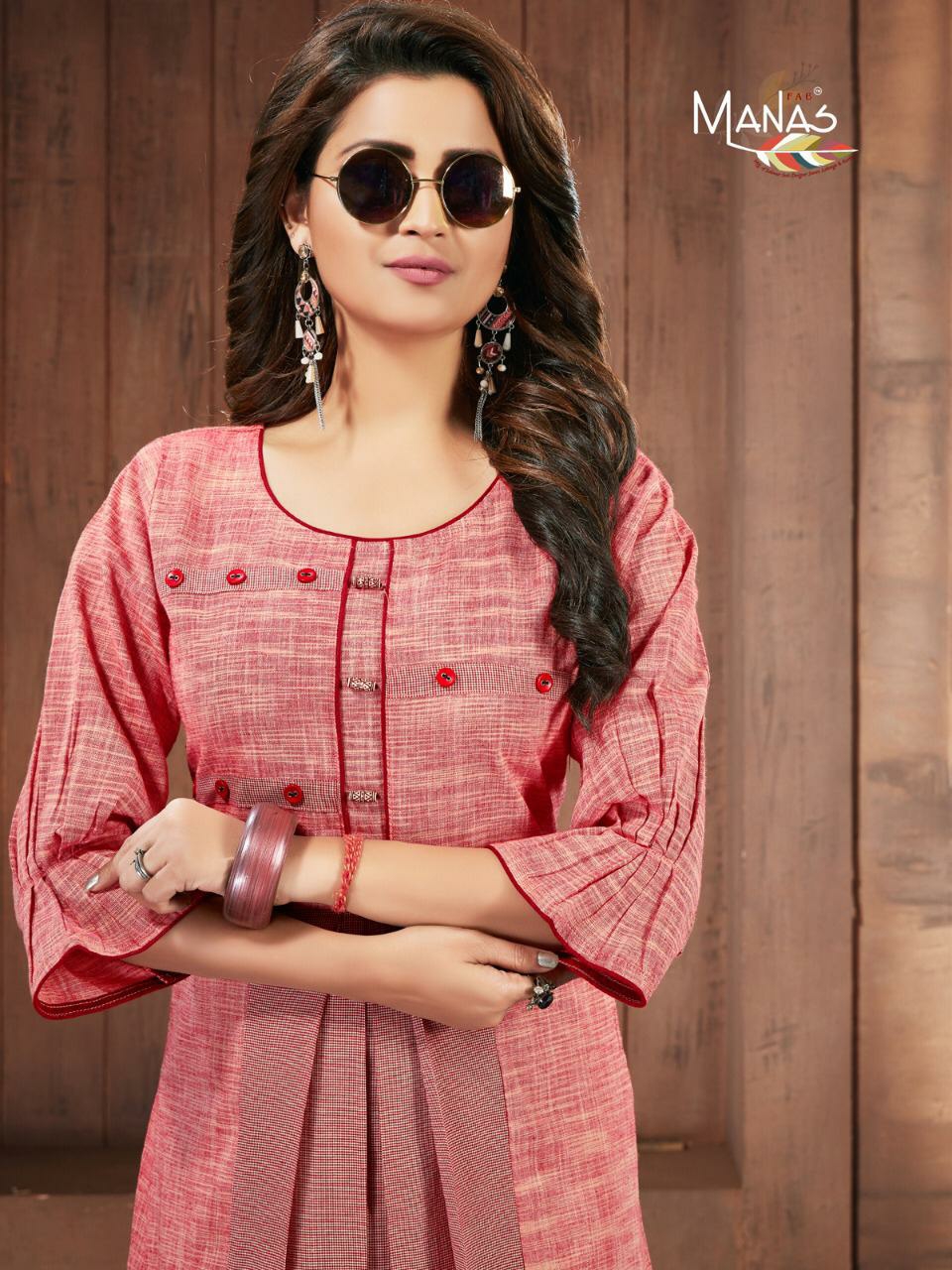 Manas Presents Shanvi Primium Cotton Kurtis Cataloge Wholesaler