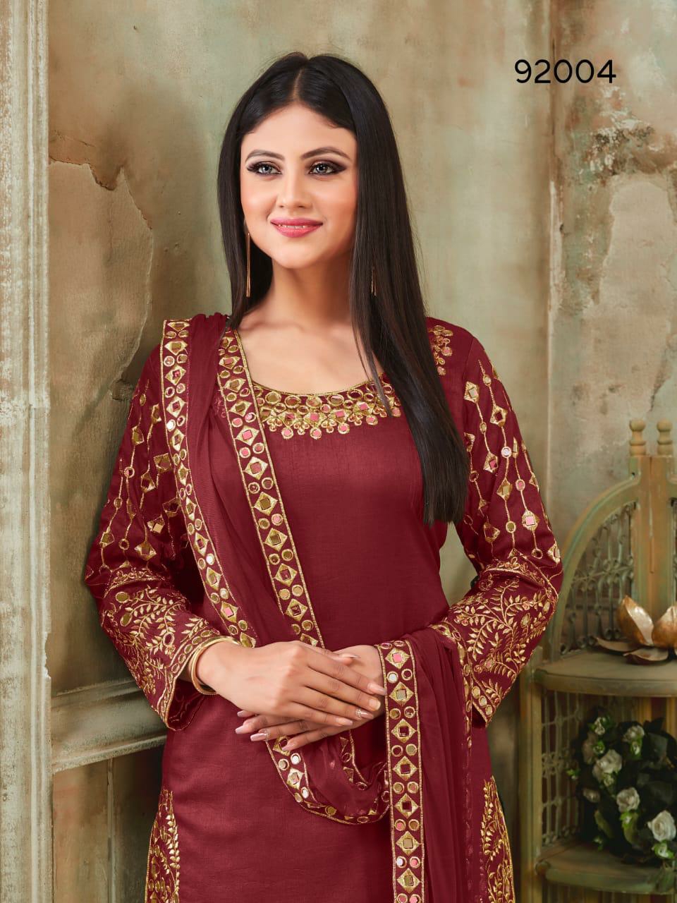 Twisha Presents Aanaya Vol-92 Art Silk Real Mirror Work Punjabi Style Patiala Salwar Suit Catalogue Wholesaler