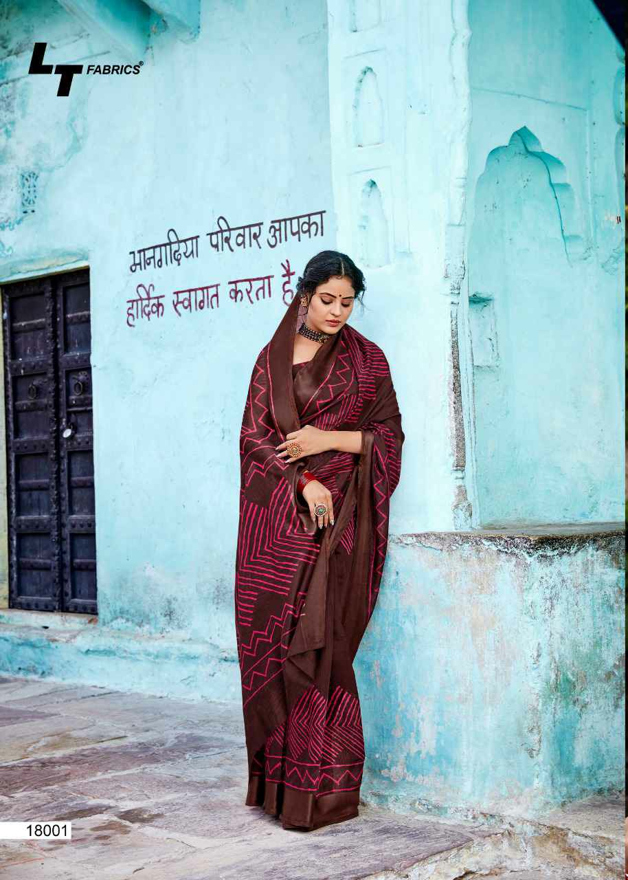 Lt Sarees Presents Swastika Daily Basis Line Satin Patta Printed Sarees Catalogue Wholesaler