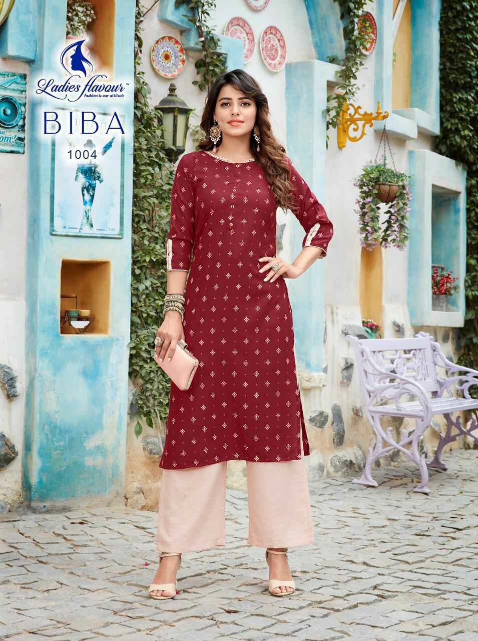Ladies Flavour Presents Biba Vol-1 Fancy Cotton Kurtis With Plazzo Collection At Wholesale