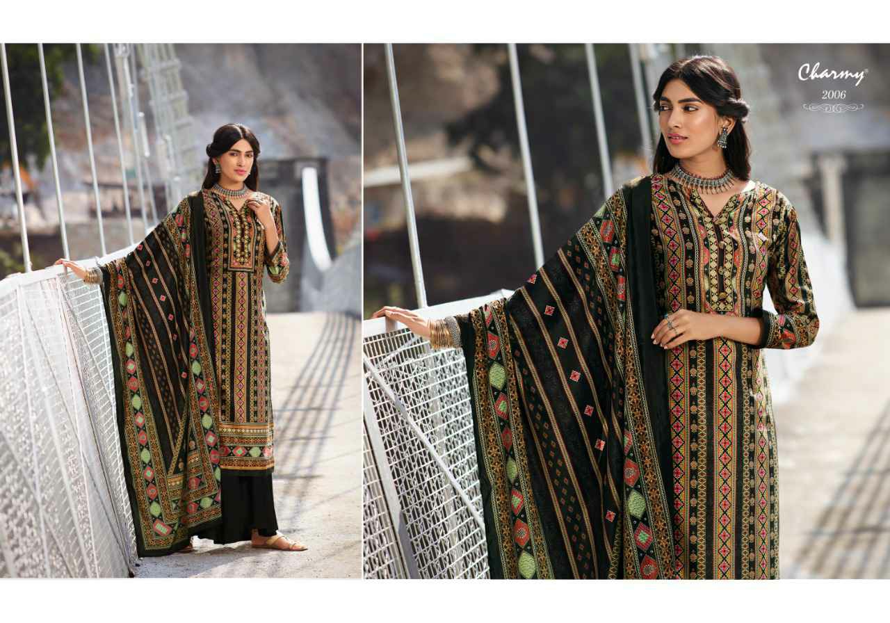 Meera Trends Presents Charmy Velvet Vol-3 Winter Wear Special Digital Printed Velvet Plazzo Style Salwar Suit Catalogue Wholesaler