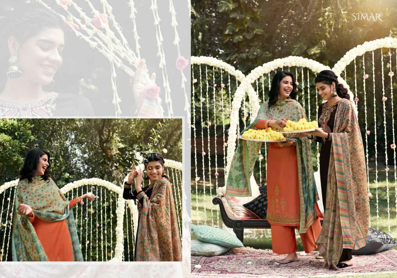 Glossy Presents Misti Pure Silk Pashmina Embroidery Work Salwar Suit Cataloge Wholesaler