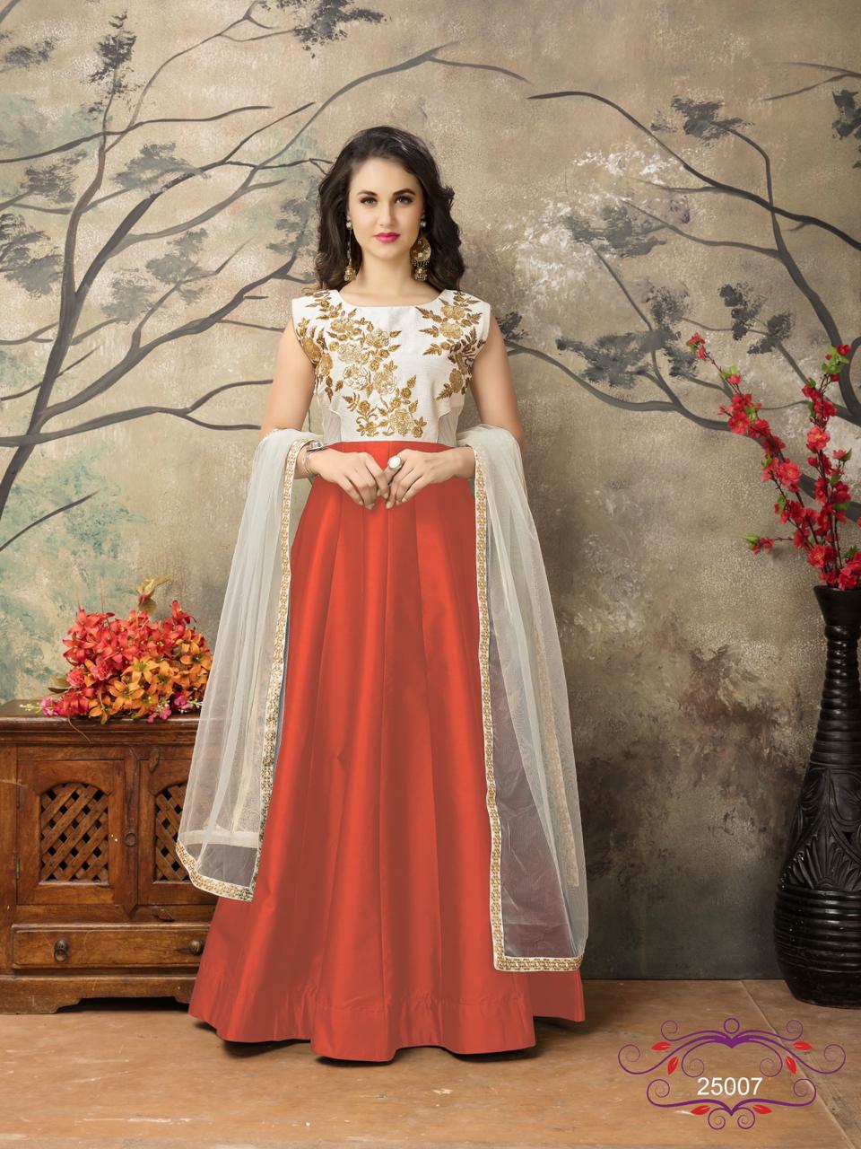 Twisha Presents Aanaya Vol-25 Tafeta Silk Designer Anarkali Salwar Suit Wholesaler