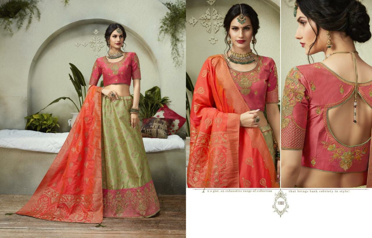 Kessi Presents Sparkle Elegant Collection Of Exclusive Designer Silk Lehenga Choli Catalogue Wholesaler