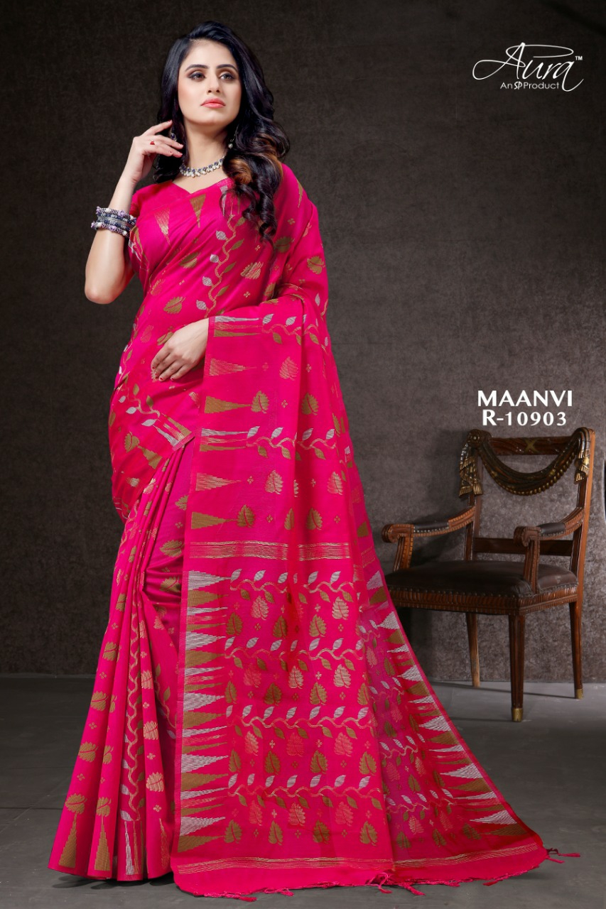 Aura Sarees Presents Maanvi Chanderi Silk Traditional Wear Sarees Collection At Wholesale