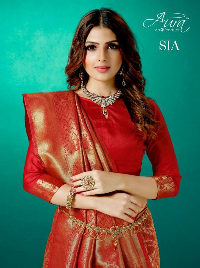 Aura Sarees Presents Sia Exclusive Designer South India Silk Sarees Catalogue Wholesaler