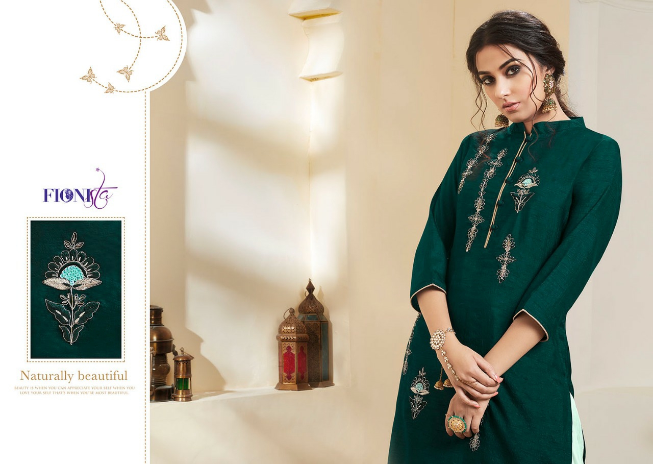 Fionista Presents Blossom Beautiful Designer Party Wear Kurtis With Bottom Collection