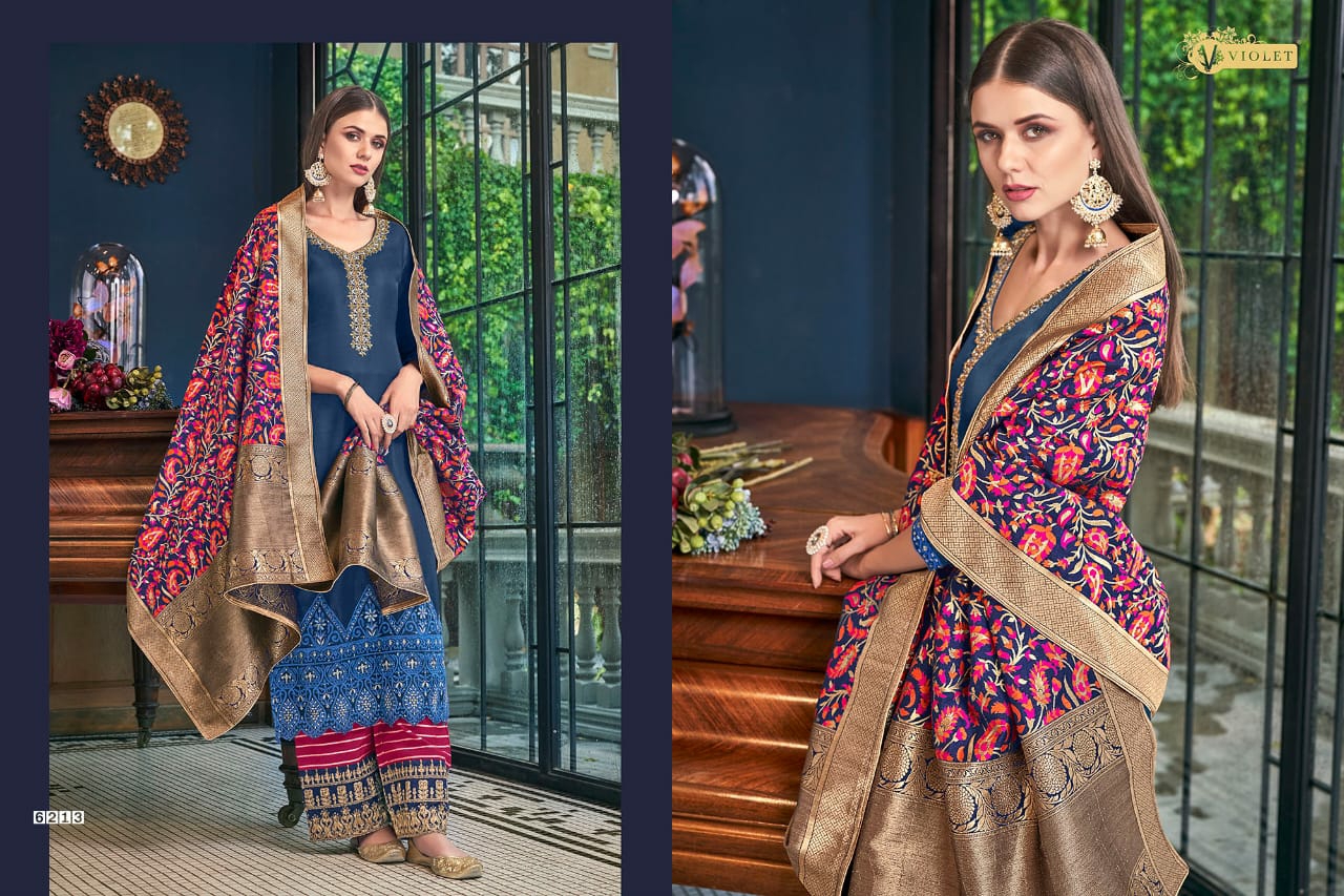 Swagat Presents Violet 6201 To 6214 Designer Pakistani Style Sharara Salwar Suit Catalogue Wholesaler