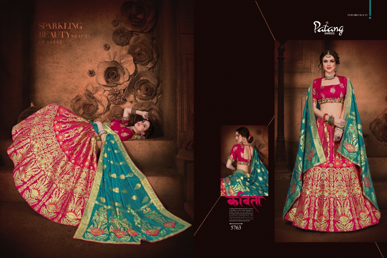 Patang Sarees Presents Zardosi Heavy Designer Silk Lehenga Choli Collection