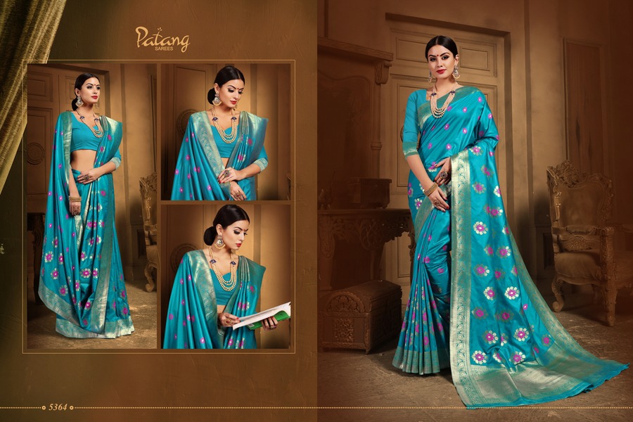 Patang Presents Florinza Jari Silk Meenakari Rich Pallu Sarees Cataloge Wholesaler