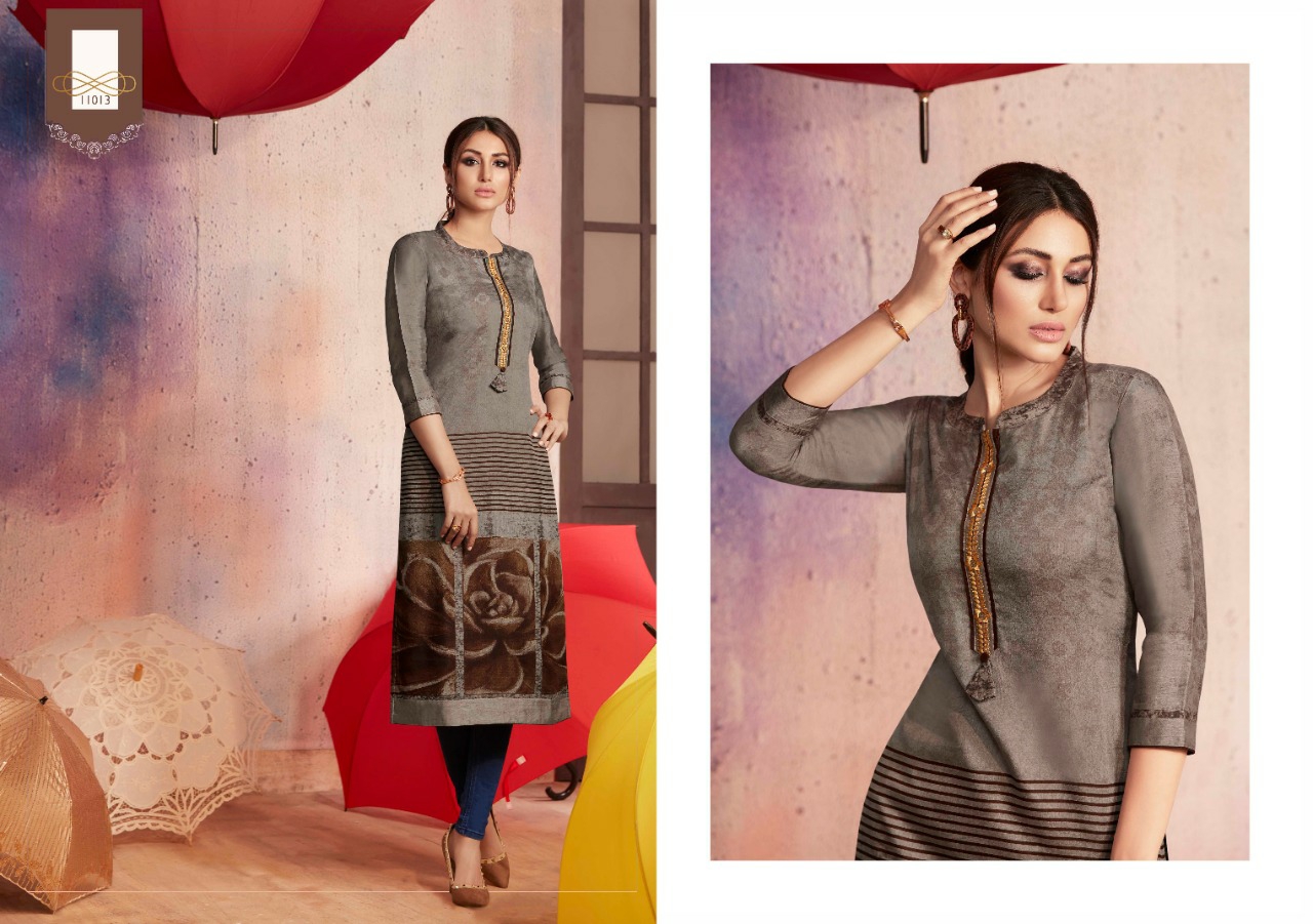 Kajree Presents Dark Fantasy Vol-6 Rangoli Georgette Digital Printed Straight Kurtis Catalog Wholesaler