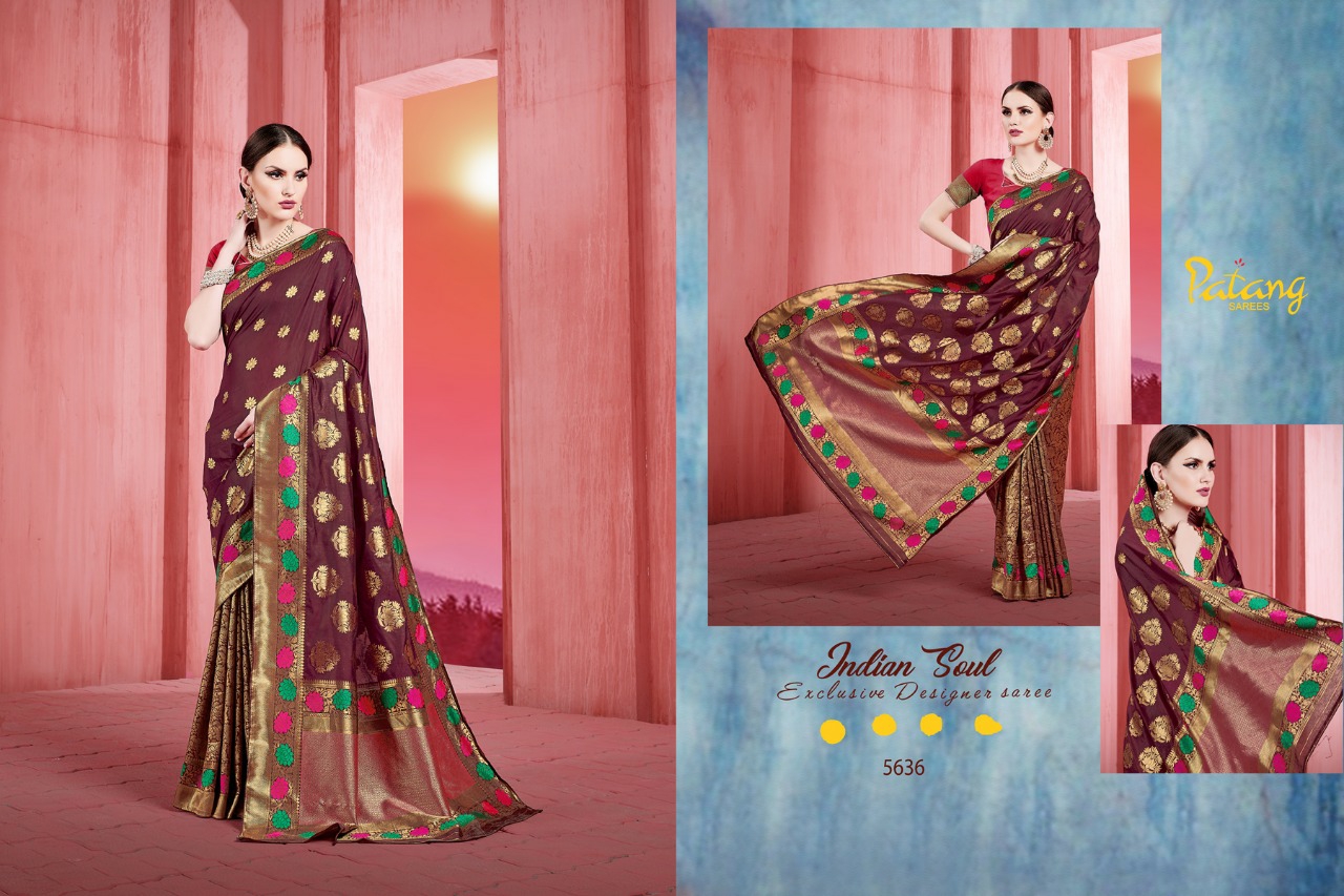 Patang Sarees Presents Kangana Silk Designer Treaditional Wear Sarees Cataloge Wholesaler