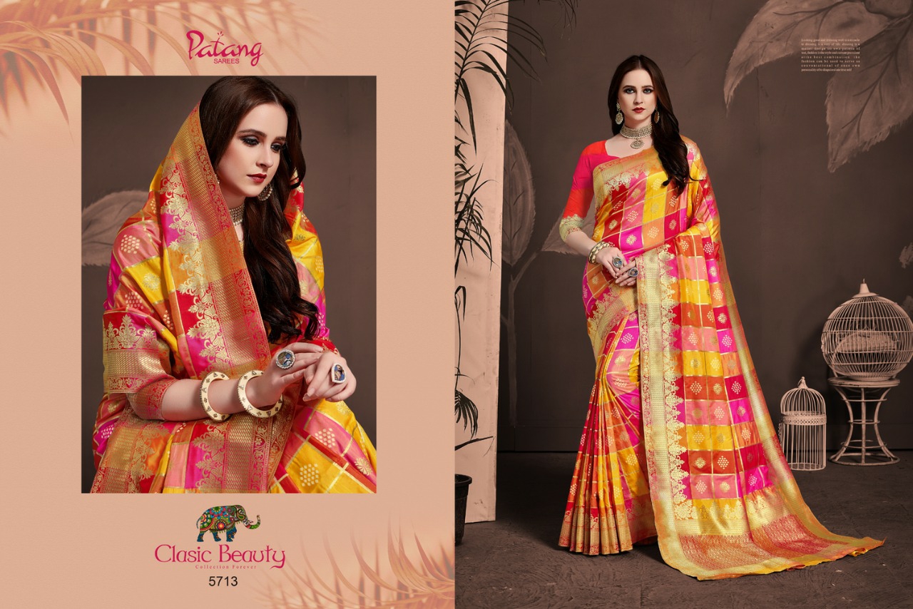 Patang Sarees Presents Anshika Meenakari Silk Exclusive Treaditional Wear Sarees Cataloge Wholesaler