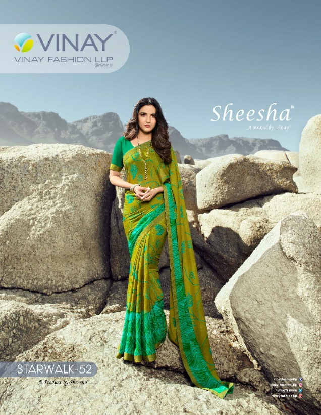 Vinay Fashion Presents Starwalk Vol-52 Georgette Beautiful Stylish Designer Sarees Cataloge Wholesaler