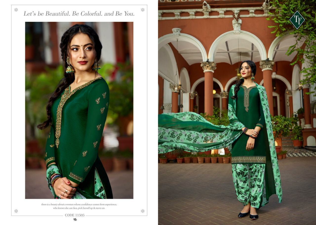Tanishq Fashion Presents Royal Silk Vol-6 Beautiful Crepe Patiala Salwar Suit Catalogue Wholesaler