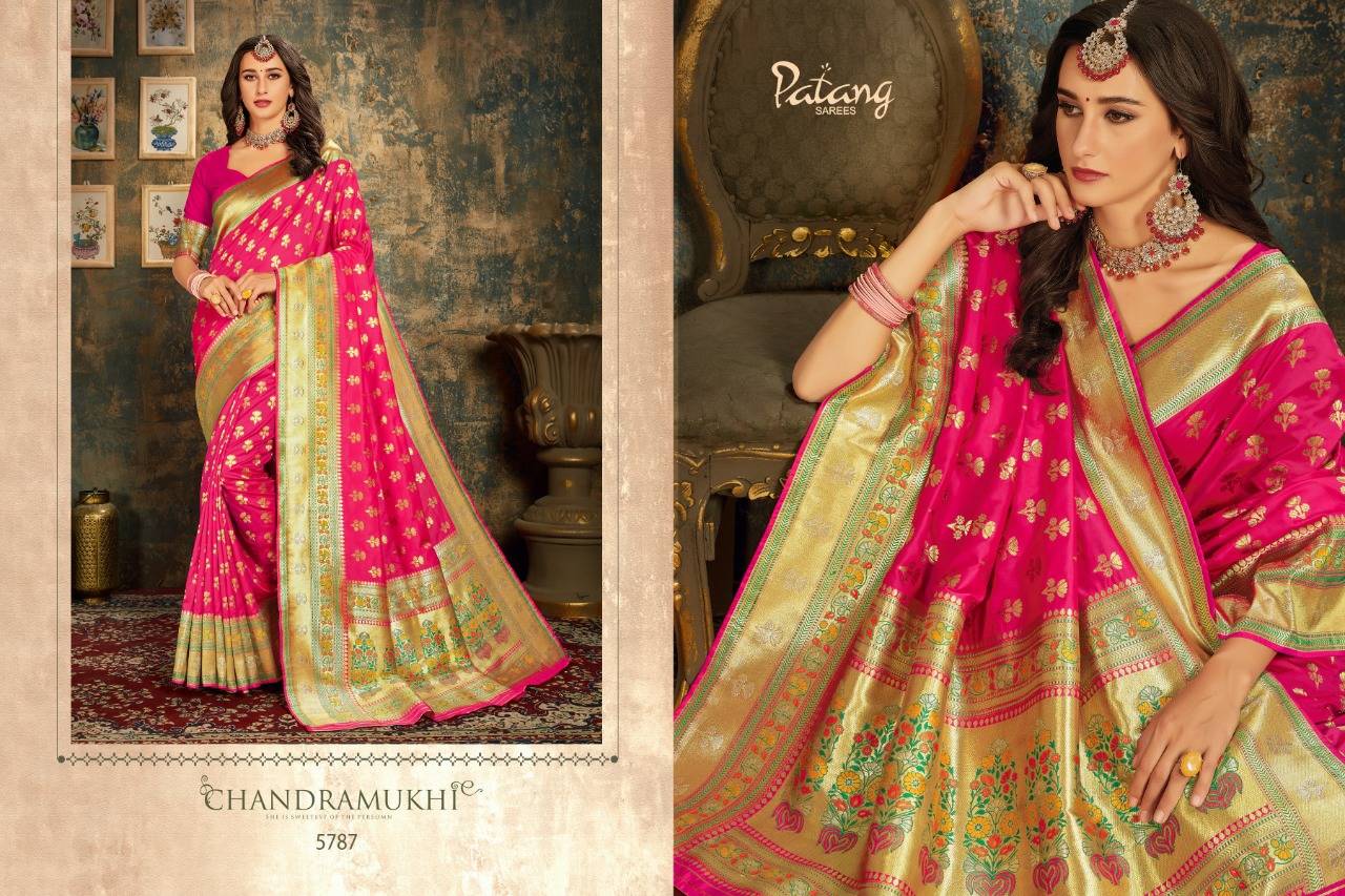 Patang Sarees Presents Swastika Silk Beautiful Designer Partywear Sarees Cataloge Wholesaler