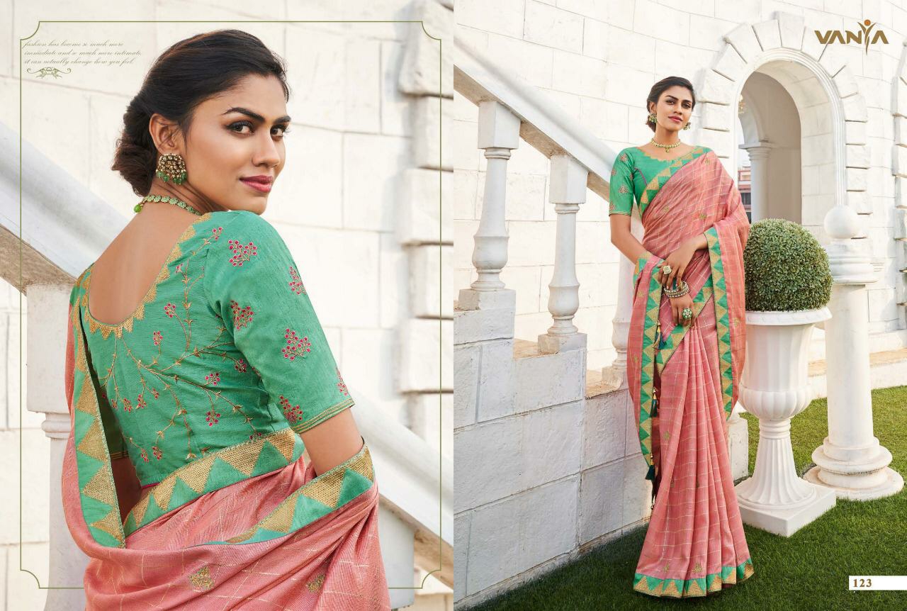 Vanya Sarees Presents Vistara Vol-1 Fancy Designer Embroidery Work Sarees Cataloge