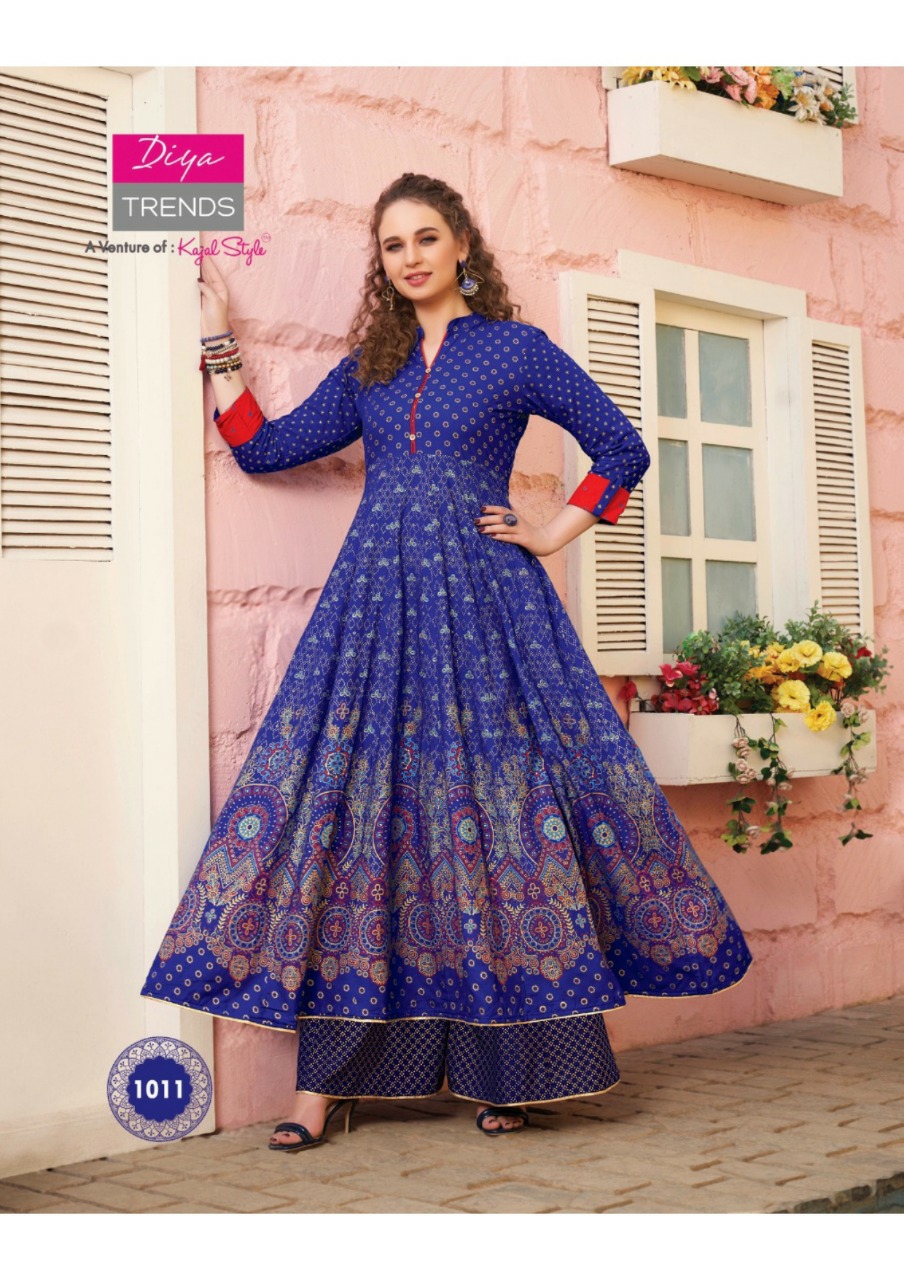 Diya Trendz Presents Florence Vol-1 Designer Kurtis With Plazzo And Sharara Collection At Wholesale