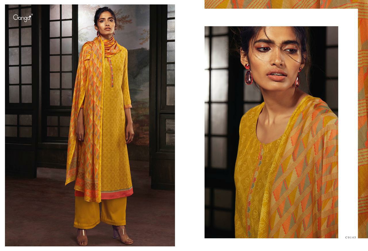 Ganga Suit Presents Soleia Bemberg Silk Plazzo Salwar Suite Cataloge