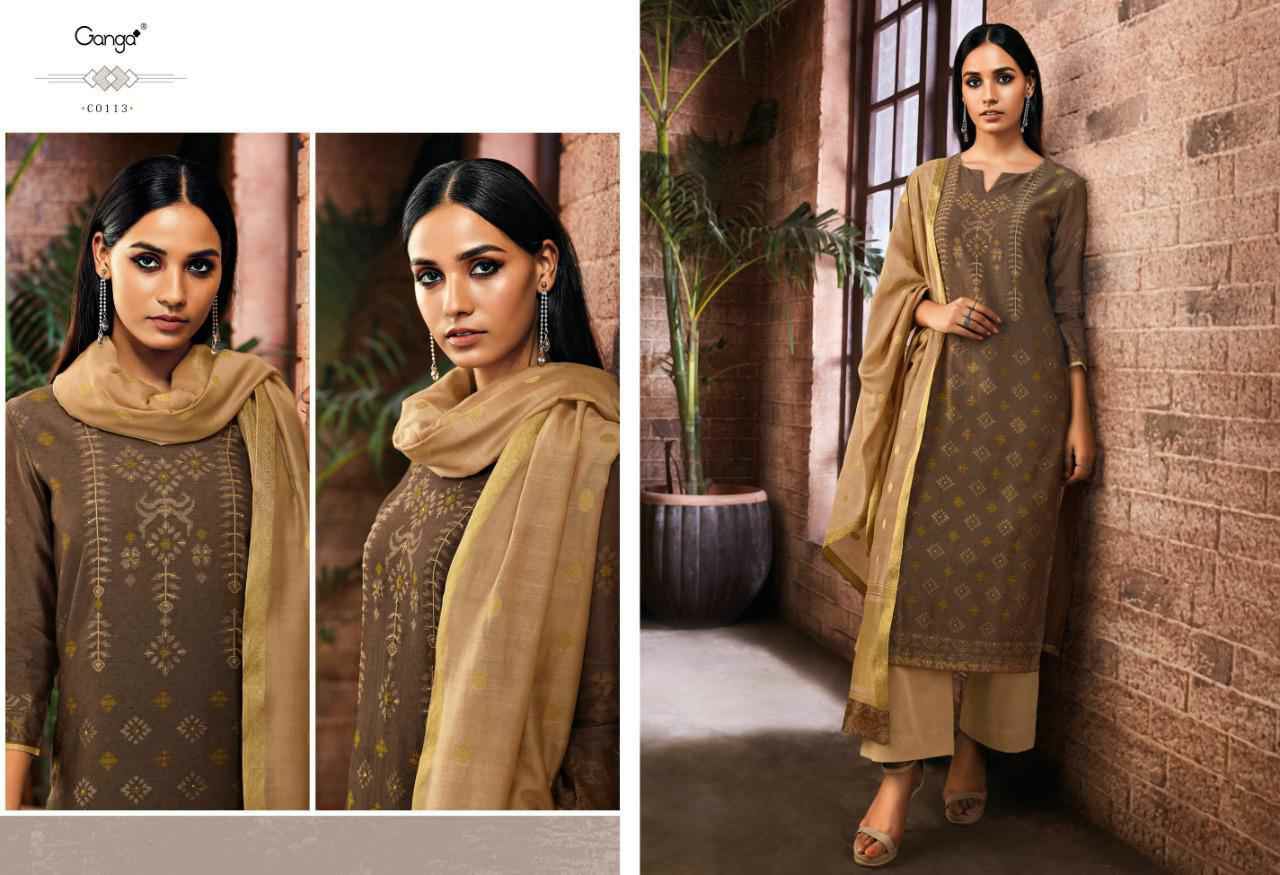 Ganga Presents Ailsa Pure Kora Silk Printed With Hand Crefted Embroidery And Swarovski Diamond Work Party Wear Plazzo Style Salwar Suit Catalog Wholesaler