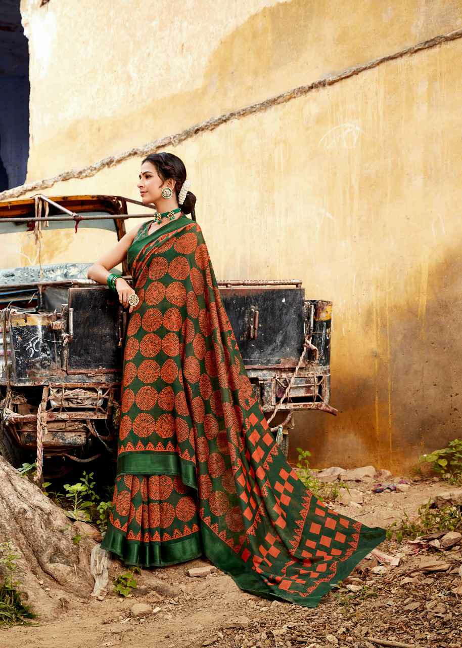 Lt Sarees Presents Swastika Daily Basis Line Satin Patta Printed Sarees Catalogue Wholesaler