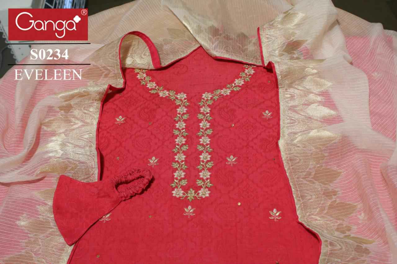Ganga Suite Presents Eveleen 234 Silk Designer Salwar Suit Wholesaler