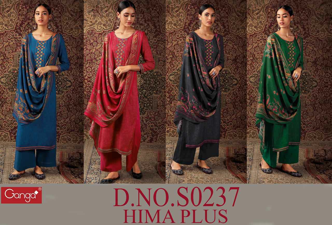 Ganga Suite Presents Hima Plus 237 Pashmina Salwar Suit Wholesaler