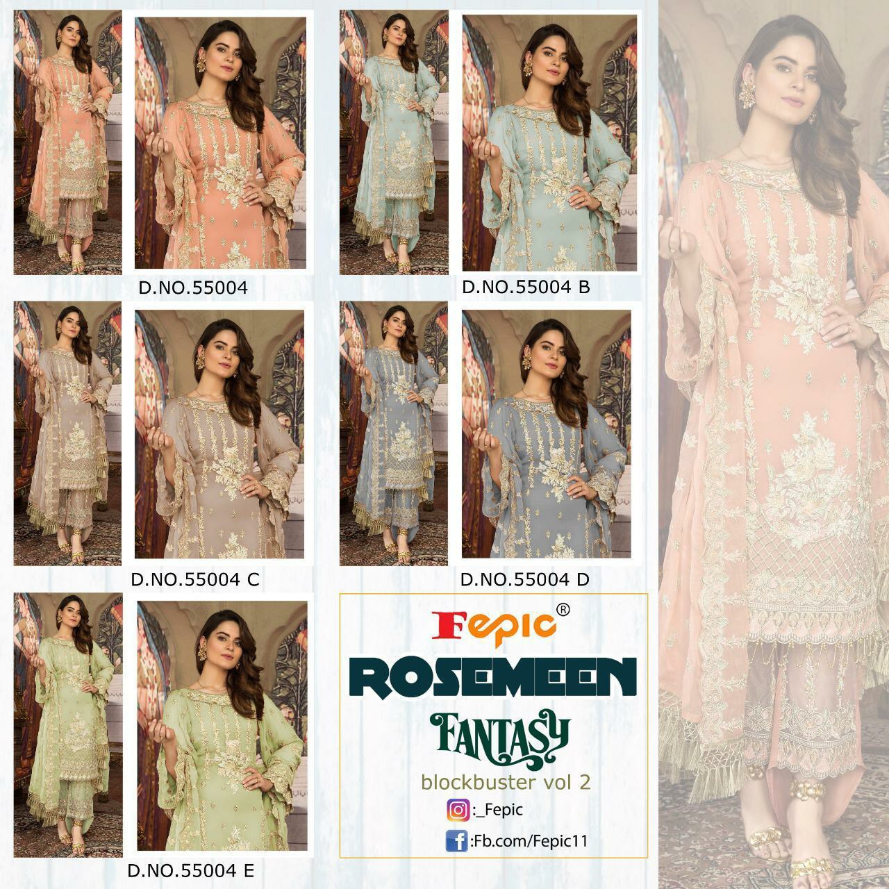 Fepic Presents Fantasy Blockbuster Vol-2 Pakistani Style Salwar Suit Catalogue Wholesaler