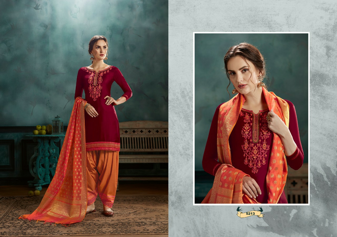 Kessi Presents Silk Patiala Exclusive Designer Punjabi Style Jam Silk Embroidery Work And Khatli Work Patiala Salwar Suit Catalog Wholesaler