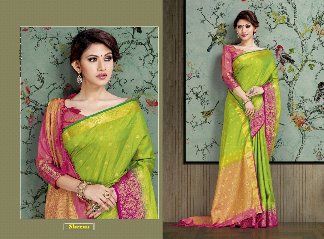 Reynolds Presents Silkina Beautiful Designer Traditional Wear Silk Sarees Catalog Wholesaler