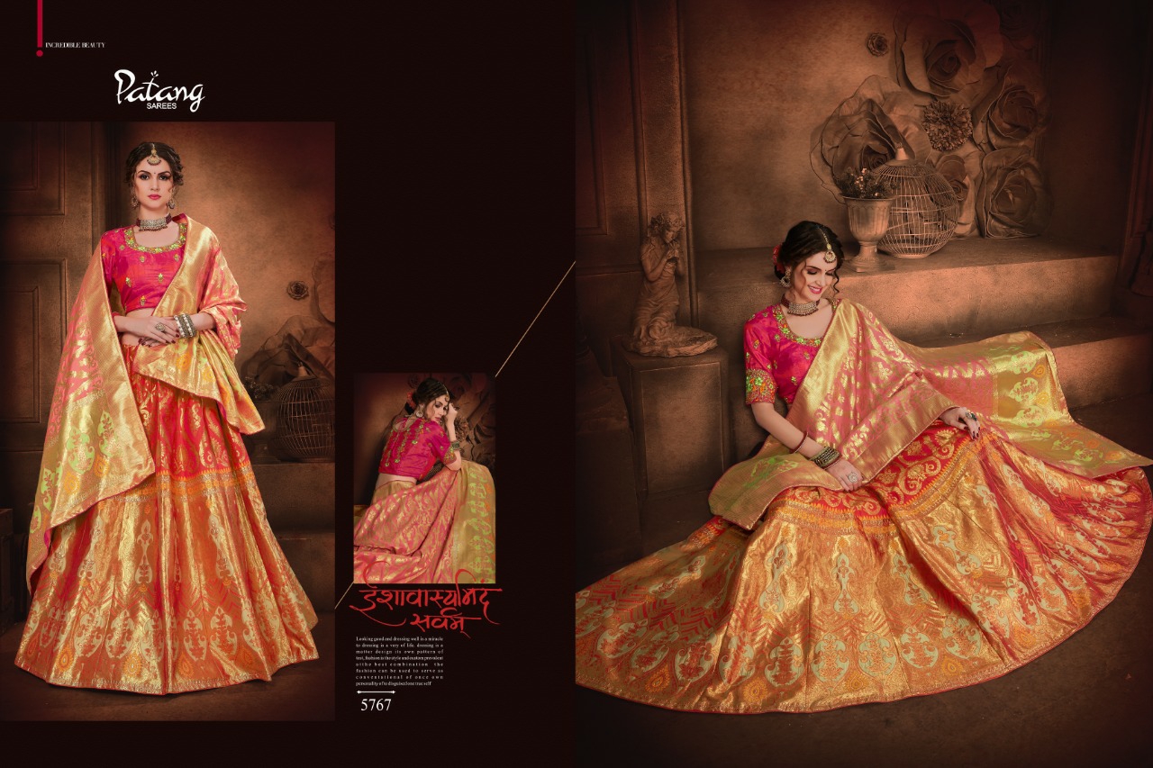 Patang Sarees Presents Zardosi Heavy Designer Silk Lehenga Choli Collection