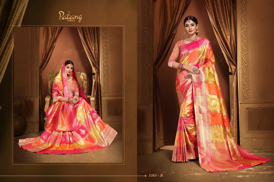 Patang Presents Florinza Jari Silk Meenakari Rich Pallu Sarees Cataloge Wholesaler