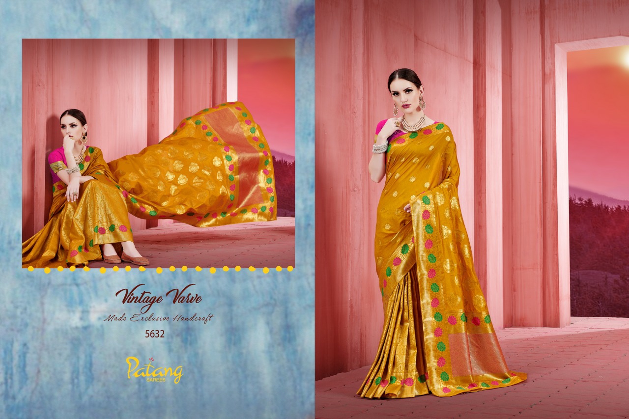 Patang Sarees Presents Kangana Silk Designer Treaditional Wear Sarees Cataloge Wholesaler