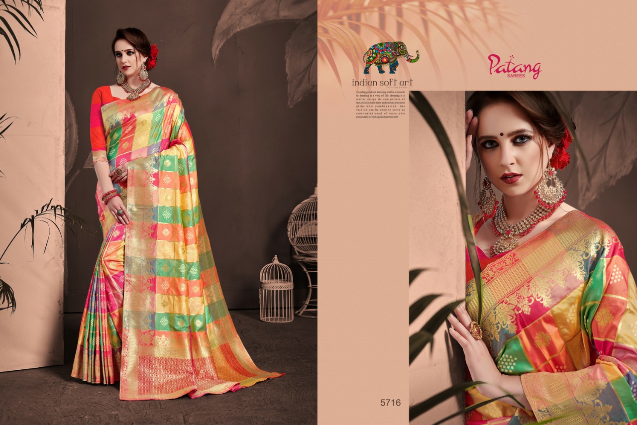 Patang Sarees Presents Anshika Meenakari Silk Exclusive Treaditional Wear Sarees Cataloge Wholesaler