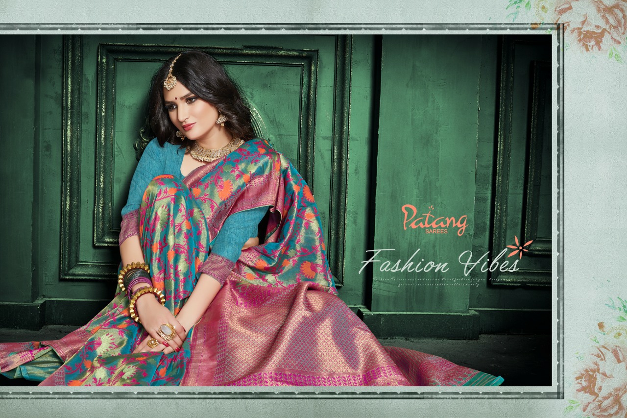 Patang Sarees Presents Lakshmi 5621 To 5628 Silk Partywear Sarees Cataloge Wholesaler