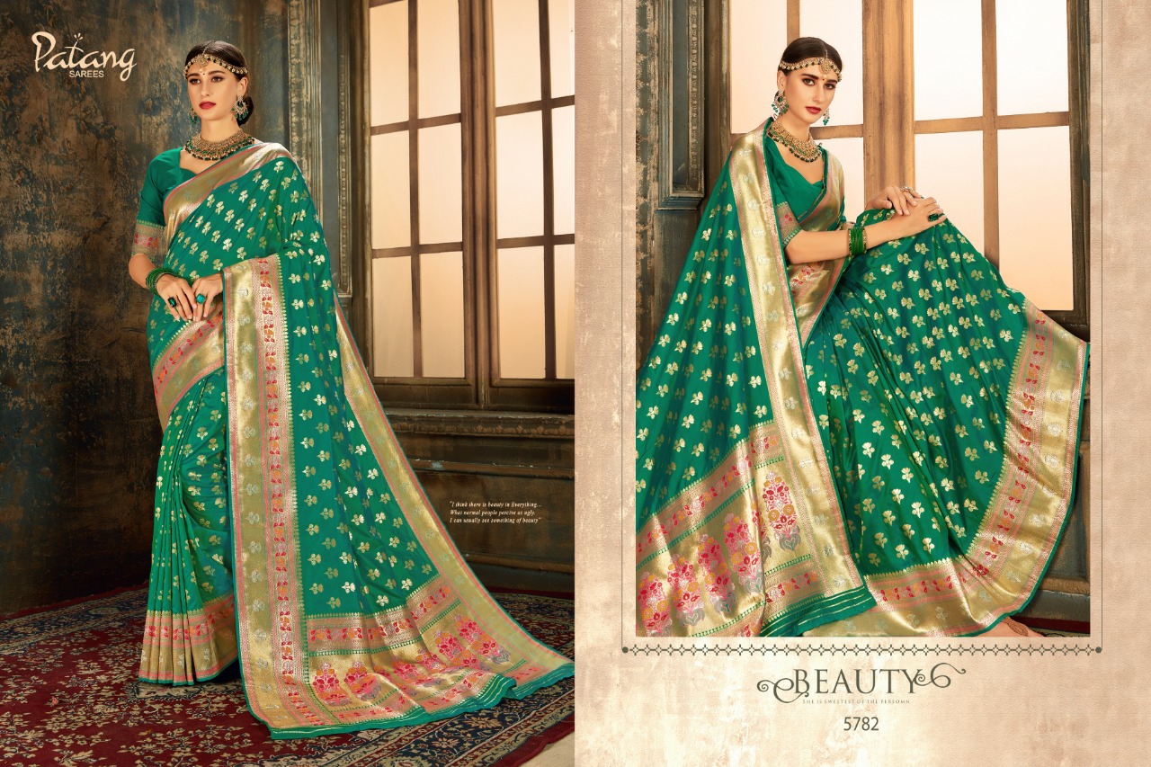 Patang Sarees Presents Swastika Silk Beautiful Designer Partywear Sarees Cataloge Wholesaler