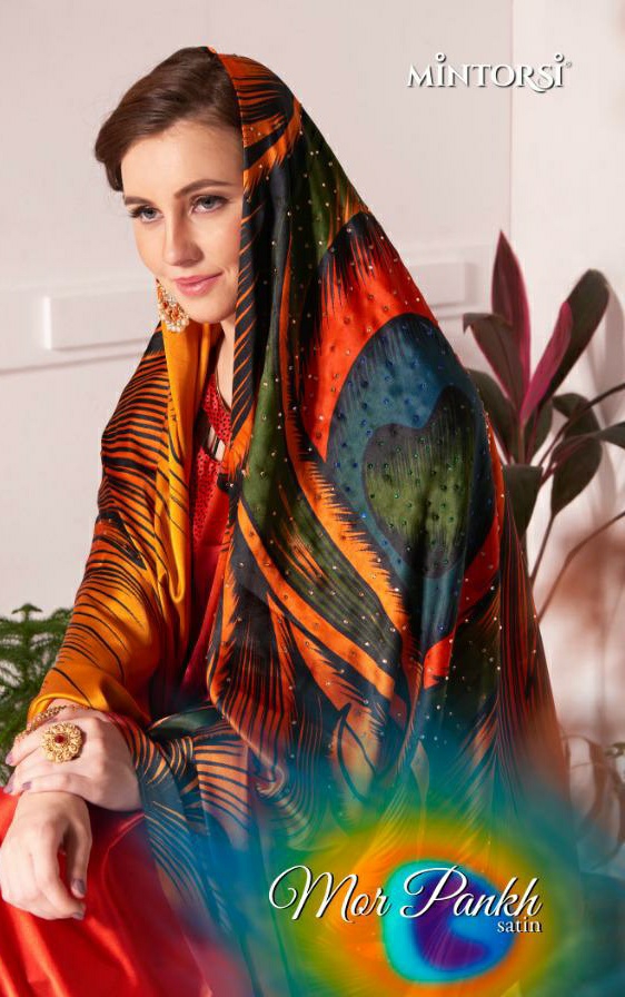 Mintorshi Presents Morpankh Satin Silk Peacock Digital Printed Sarees Catalogue Wholesaler