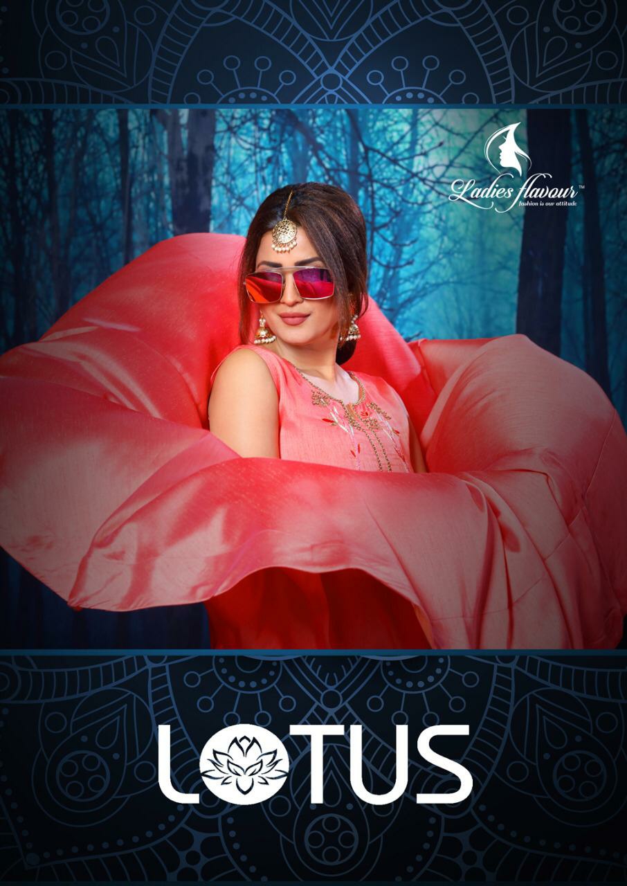 Ladies Flavour Presents Lotus Simple Designer Long Silk Gown Catalogue Wholesaler