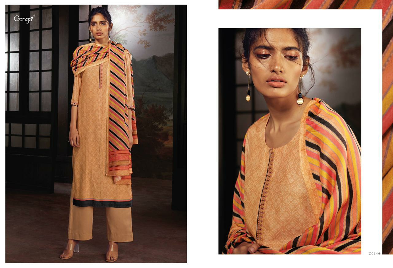 Ganga Suit Presents Soleia Bemberg Silk Plazzo Salwar Suite Cataloge